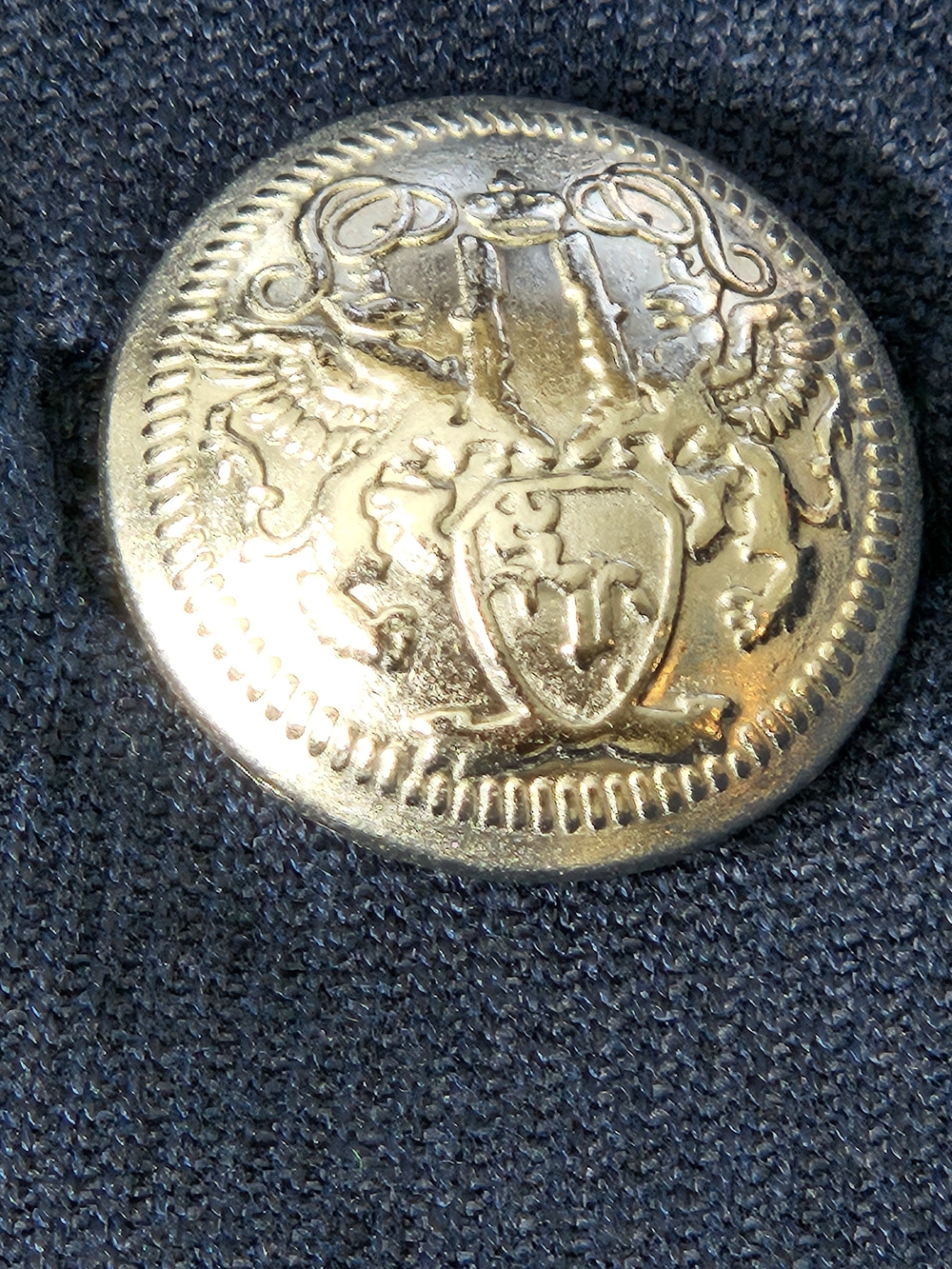 Talbots Navy Blue Gold Crest Button A-Line Skirt Size 2 Preppy Nautical Like New - Picture 6 of 7